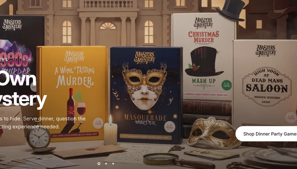 Masters of Mystery rebrand and Shopify rebuild